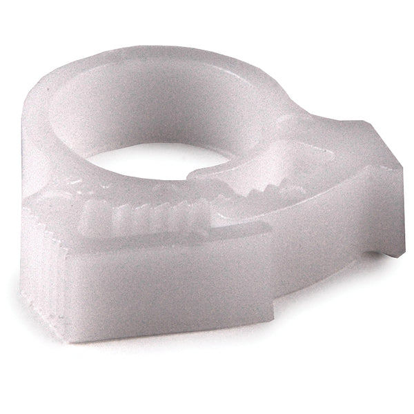 Hellermann Tyton SNP710C2 Snapper Hose Clamp, 0.46 - 0.56" Bundle Diameter, POM, White, 100/pkg