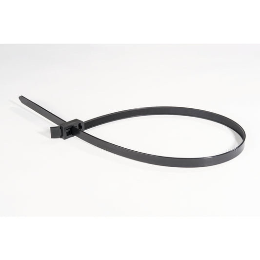 Hellermann Tyton 115-00030 Releasable Cable Tie, 29.6" Long, 200 lb Tensile Strength, PA66HIRH(S), Black, 5/pkg