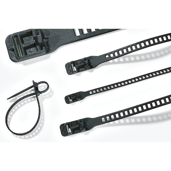 Hellermann Tyton 115-07189 Cable Tie without Serration, 7.0" Long, Flexible TPU, Black, 50/pkg