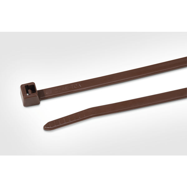 Hellermann Tyton 111-01703 Cable Tie, 8" Long, 50lb Tensile Strength, PA46, Brown, 1000/pkg