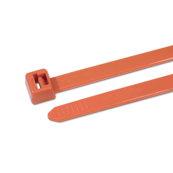 Hellermann Tyton T150XL3X2 Heavy Duty Cable Tie, 43" Long, UL Rated, 175lb Tensile Strength, PA66, Orange, 25/pkg