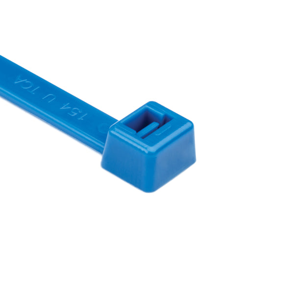 Hellermann Tyton T120R6H4 Heavy Duty MilSpec Cable Tie, 15" Long, MS3367, UL Rated, 120lb Tensile Strength, PA66, Blue, 500/pkg