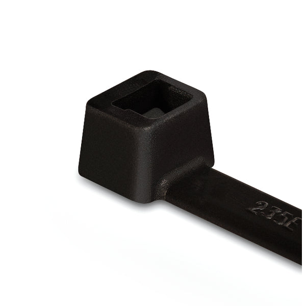 Hellermann Tyton T30L0C2 Cable Tie, 8" Long, UL Rated, 30lb Tensile Strength, PA66, Black, 100/pkg