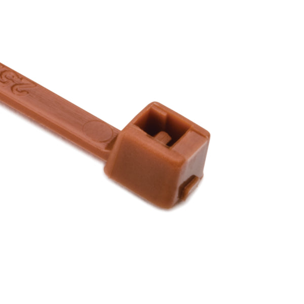 Hellermann Tyton T18R1M4 MilSpec Cable Tie, 4" Long, MS3367, UL Rated, 18lb Tensile Strength, PA66, Brown, 1000/pkg