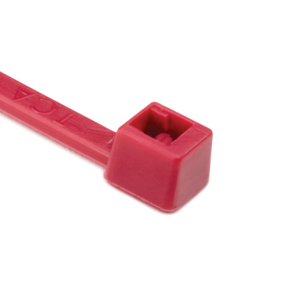 Hellermann Tyton T18L2M4 Cable Tie, 8" Long, UL Rated, 18lb Tensile Strength, PA66, Red, 1000/pkg
