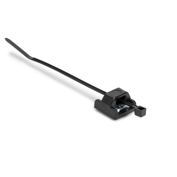 Hellermann Tyton 156-03231 2-Piece Cable Tie/Magnet Mount, Unassembled Set, 0.6 x 0.6", Magnet/POM/ST, 5lb Pull, Black, 100/Box