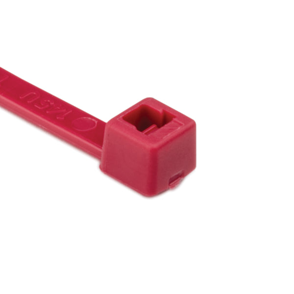 Hellermann Tyton T30R2C2 Cable Tie, 6" Long, UL Rated, 30lb Tensile Strength, PA66, Red, 100/pkg