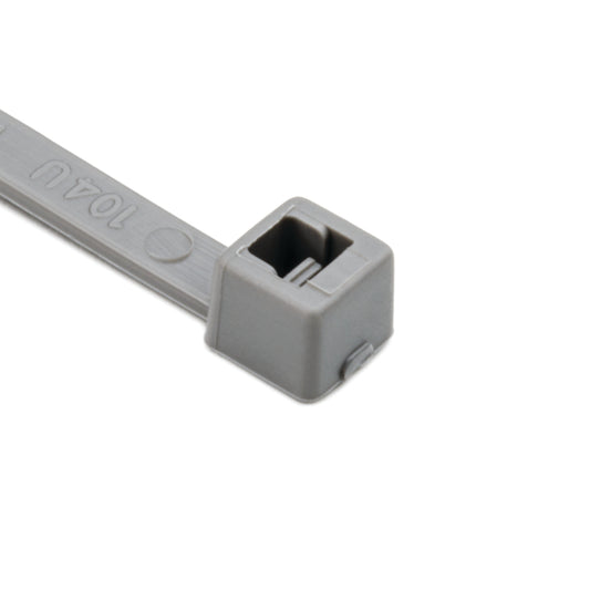 Hellermann Tyton T30R8C2 Cable Tie, 6" Long, UL Rated, 30lb Tensile Strength, PA66, Gray, 100/pkg