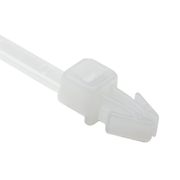 Hellermann Tyton T30RSF9M4 1-Piece Cable Tie with Arrowhead Mount, 6.3"L, 30lb, 0.04 - 0.09" Panel Thickness, PA66, Natural, 1000/pkg