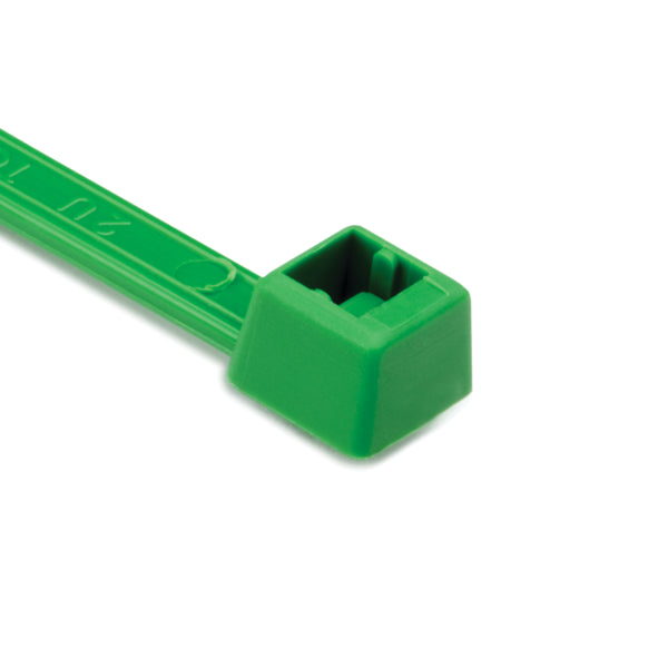 Hellermann Tyton T50L5C2 Cable Tie, 15" Long, UL Rated, 50lb Tensile Strength, PA66, Green, 100/pkg
