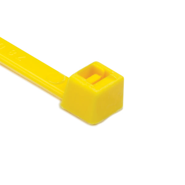 Hellermann Tyton T50R4M4 MilSpec Cable Tie, 8" Long, MS3367, UL Rated, 50lb Tensile Strength, PA66, Yellow, 1000/pkg