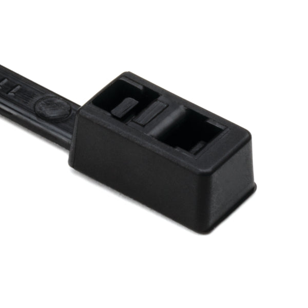 Hellermann Tyton 117-00008 Double-Head Cable Tie, 15.6" Long, 50lb Tensile Strength, PA66HS, Black, 100/pkg