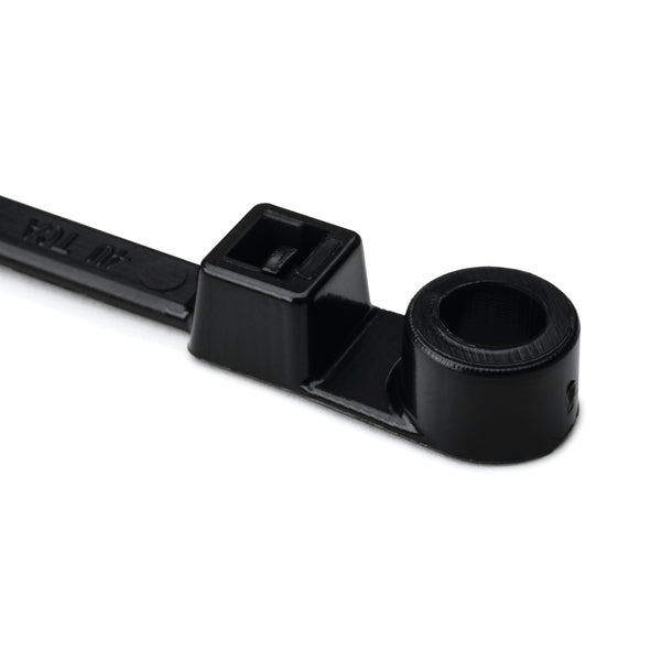Hellermann Tyton T50MI0C2 1-Piece Cable Tie with Screw Mount, 12.4" Long, #10 Screw, 3.4" Max Bundle Dia, 50lb, PA66, Black, 100/pkg