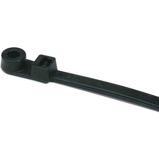 Hellermann Tyton T50ML0M4 1-Piece Cable Tie with Screw Mount, 15.4" Long, #10 Screw, 4.0" Max Bundle Dia, 50lb, PA66, Black, 1000/pkg