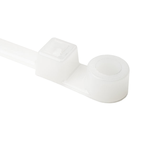 Hellermann Tyton T50MR9X2 1-Piece Cable Tie with Screw Mount, 8.5" Long, #10 Screw, 1.8" Max Bundle Dia, 50lb, PA66, Natural, 25/pkg