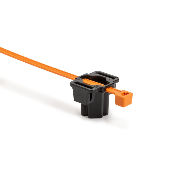 Hellermann Tyton 156-04041 2-Piece M5/T5/M6/T6 Stud Mount Tie, 8.0" Tie, 50lb Tensile Strength, HIRHS/HIRHSUV, OG/BK, 3000/pkg