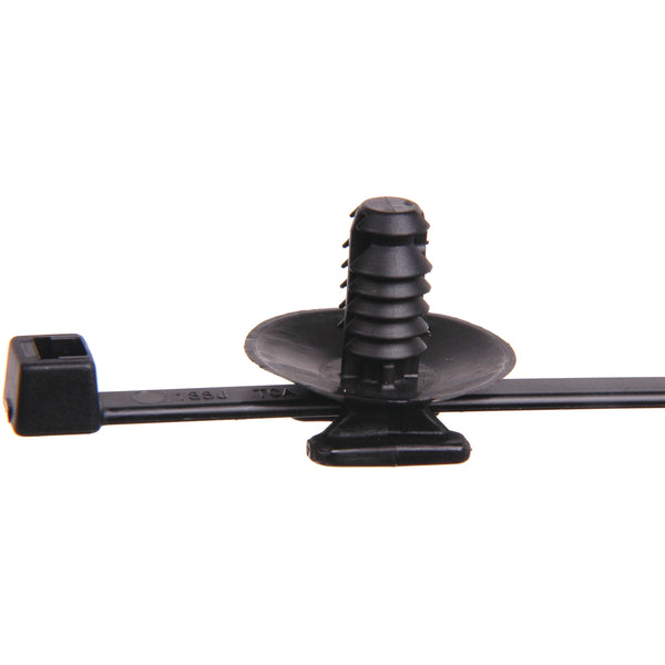 Hellermann Tyton 156-00282 Heavy Duty Cable Tie with Fir Tree Mount, 15"L, 0.02-0.25"" Panel Thick, 50lb, PA66HS/PA66HIRHS, Black, 500/pkg