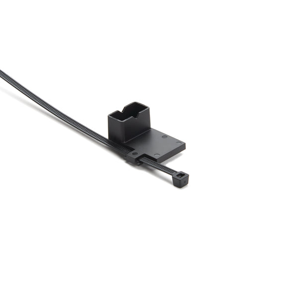 Hellermann Tyton 156-01652 2-Piece Cable Tie with Stud Mount,  8.0"L, 5mm/6mm Stud Mount, 50lb Tensile Strength, PA66HS/PA66HIRHSUV, Black, 2000/ctn