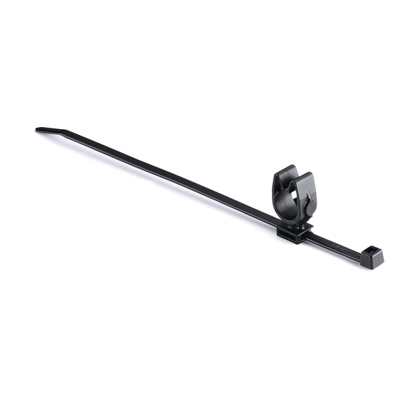 Hellermann Tyton 156-01816 MOC Clip, 12 mm, Unassembled to T50R Tie, PA66HIRHSUV, Black, 3000/ctn