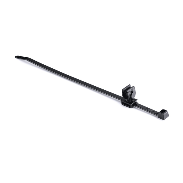 Hellermann Tyton 156-01812 MOC Clip, 6 mm, Unassembled to T50R Tie, PA66HIRHSUV, Black, 2000/ctn