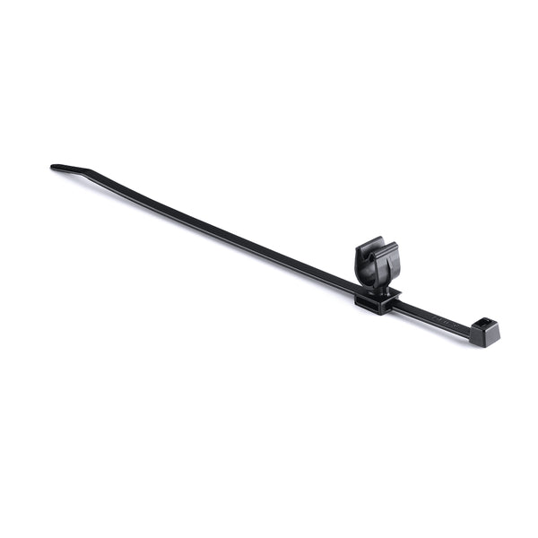 Hellermann Tyton 156-01814 MOC Clip, 8 mm, Unassembled to T50R Tie, PA66HIRHSUV, Black, 1000/ctn