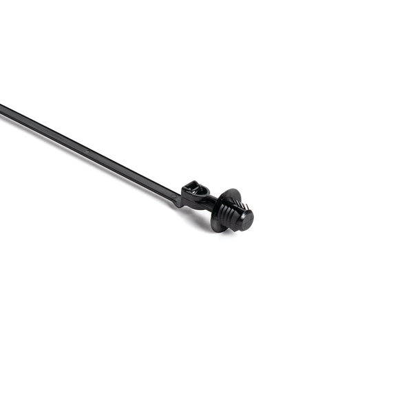 Hellermann Tyton 157-00413 Standoff Fir Tree Cable Tie, 12.5mm standoff, 9.6 - 10.4 mm, Hole, 8" Tie, 50lb, PA66HIRHSUV, Black, 3000/ctn
