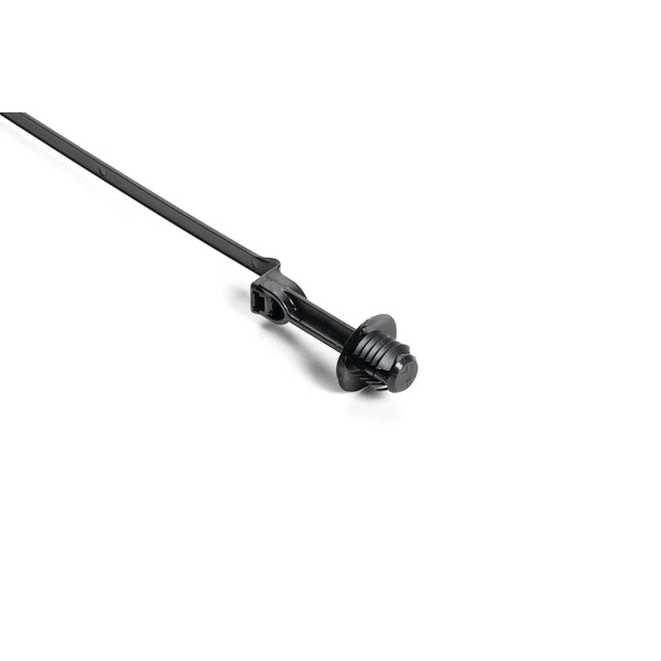 Hellermann Tyton 157-00358 Standoff Fir Tree Cable Tie, 25mm standoff, 9.6 - 10.4 mmHole Dia, 9.5” Tie, PA66HIRHSUV, Black, 3000/ctn