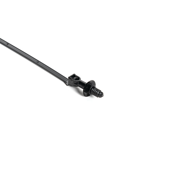 Hellermann Tyton 157-00199 1-Piece Cable Tie with Fir Tree Mount, 12.5mm Offset, 0.24 - 0.27 " Mounting Hole, PA66HIRHSUV, Black, 1000/pkg