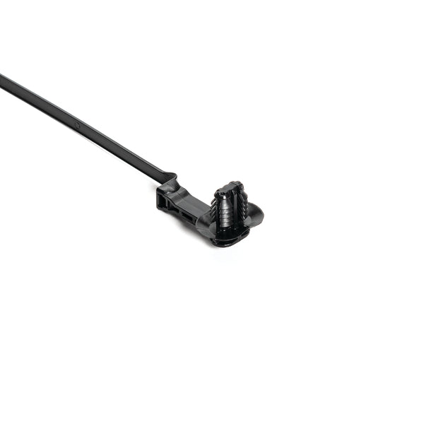 Hellermann Tyton 157-00221 1-Piece Cable Tie with Oval Fir Tree Mount with Disc, 9.3"L, 6.2 x 12.2 mm;6.5 x 12.5 mm;6.5 x 13.0 mm or 7.0 x 12.0 mm Mounting Hole, PA66HIRHSUV, Black, 500/ctn