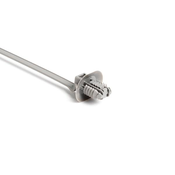 Hellermann Tyton 157-00154 1-Piece Cable Tie with Oval Fir Tree Mount with Disc, 6.6"L, 6.2 x 12.2 mm;6.5 x 12.5 mm;6.5 x 13.0 mm or 7.0 x 12.0 mm Mounting Hole, PA66HS, Gray, 1000/pkg