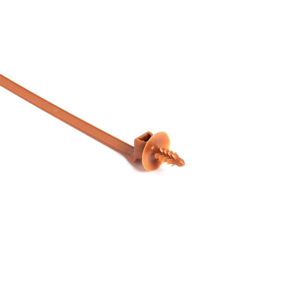 Hellermann Tyton 157-00144 1-Piece Cable Tie with Fir Tree Mount with Disc, 8"L, M6 Threaded Hole, PA46, Brown, 500/pkg