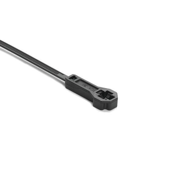 Hellermann Tyton 157-00335 Offset Low-Profile Stud Mount Tie, 7.5" Tie, 50lb Tensile Strength, PA66HIRHSUV, Black, 3000/pkg
