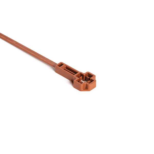 Hellermann Tyton 157-00361 Offset Low-Profile M8 Stud Mount Tie, 7.5" Tie, 25.5 mm Offset, 50lb Tensile Strength, PA46, Brown, 2000/pkg