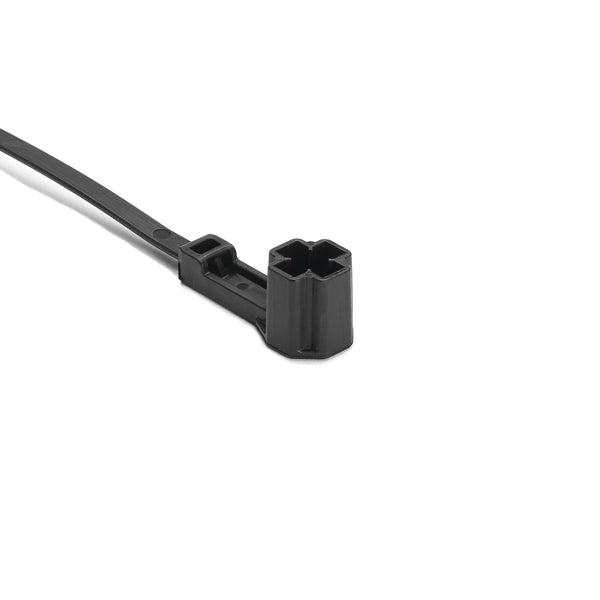 Hellermann Tyton 157-00325 Offset M5/M6 Stud Mount Tie, 7.5" Tie, 50lb Tensile Strength, PA66HIRHSUV, BK, 2000/pkg