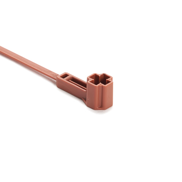 Hellermann Tyton 157-00326 Offset M5/M6 Stud Mount Tie, 7.5" Tie, 50lb Tensile Strength, PA46, Brown, 2000/pkg