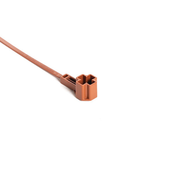 Hellermann Tyton 157-00328 Offset M8 Stud Mount Tie, 7.5" Tie, 25.5 mm Offset, 50lb Tensile Strength, PA46, Brown, 1500/pkg
