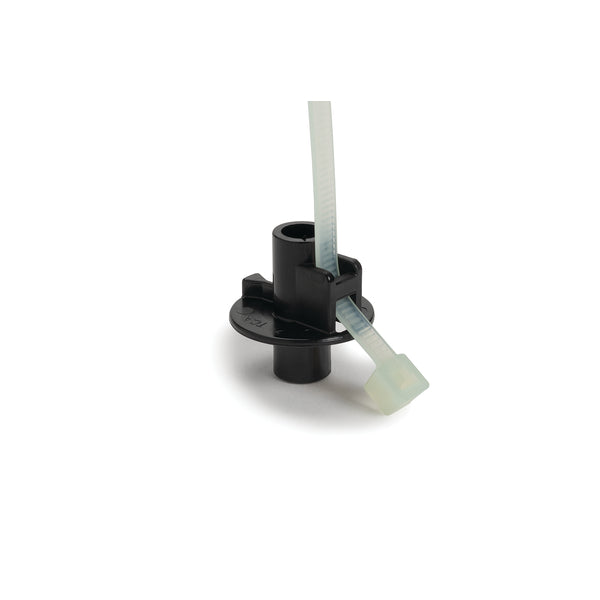 Hellermann Tyton 156-00459 2-Piece Cable Tie with Stud Mount, 8.0"L, 5mm Stud Mount, 50lb Tensile Strength, PA66HS/PA66HIRHS, NA/BK, 500/pkg
