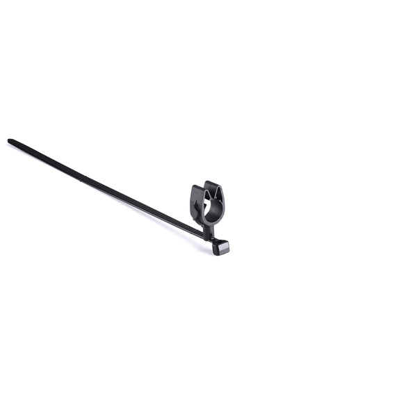 Hellermann Tyton 156-01788 MOC Clip, 12 mm Transverse, Assembled to T50SMVC Swivel Tie, PA66HIRHSUV, Black, 1000/ctn