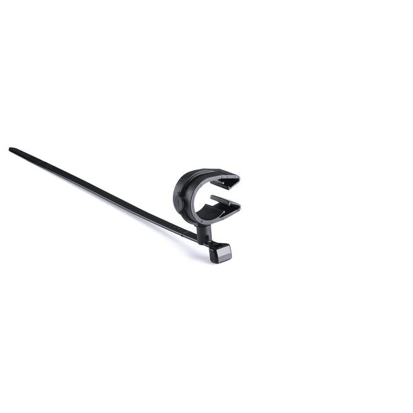 Hellermann Tyton 156-04242 MOC Clip, 16 mm, Assembled to T50SMVC Swivel Tie, PA66HIRHSUV, Black, 100/bg