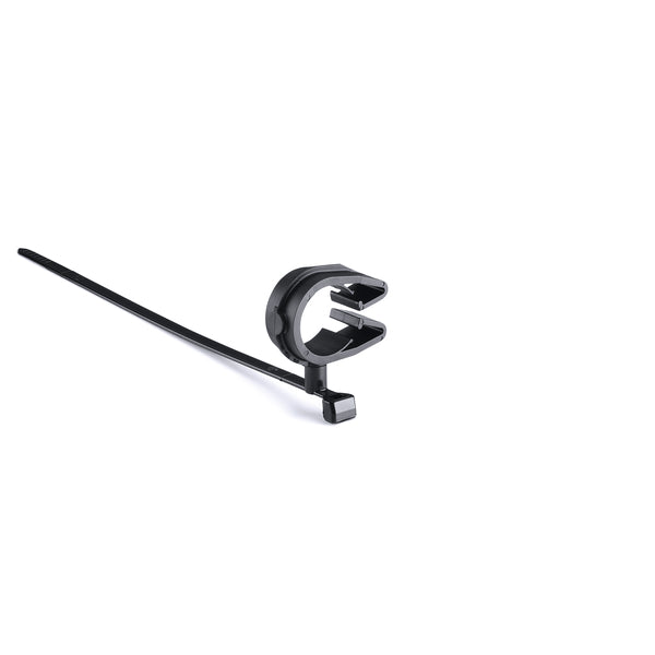 Hellermann Tyton 156-04243 MOC Clip, 19 mm, Assembled to T50SMVC Swivel Tie, PA66HIRHSUV, Black, 100/bg