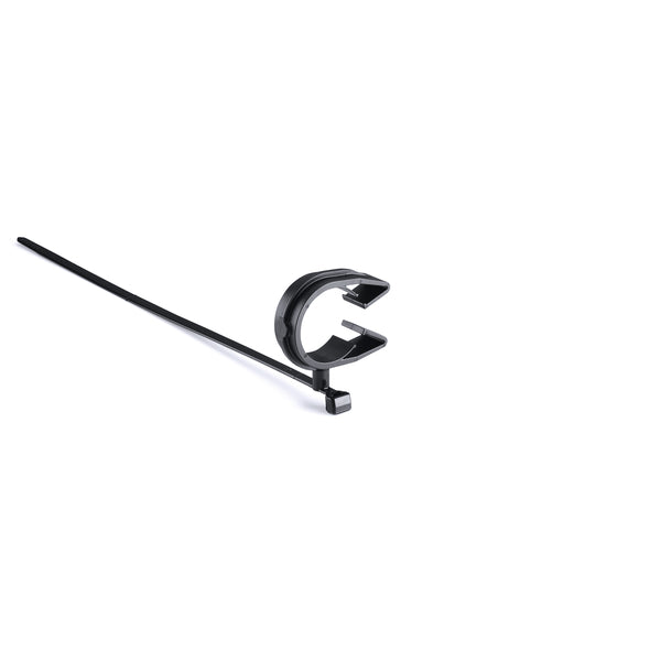 Hellermann Tyton 156-04244 MOC Clip, 26 mm, Assembled to T50SMVC Swivel Tie, PA66HIRHSUV, Black, 100/bg
