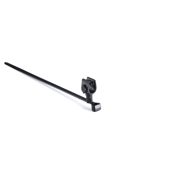 Hellermann Tyton 156-01785 MOC Clip, 8 mm Transverse, Assembled to T50SMVC Swivel Tie, PA66HIRHSUV, Black, 1000/ctn