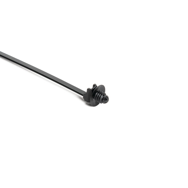 Hellermann Tyton 157-00308 1-Piece Cable Tie with Fir Tree Mount with Disc, 6.3"L, 0.25 - 0.27" Mounting Hole, PA66HS, Black, 4000/pkg