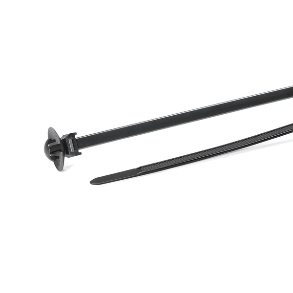 Hellermann Tyton 126-00081 1-Piece Cable Tie with Arrowhead Mount, 6"L, 50lb Tensile Strength, 6.5mm Round Hole, PA66HS Black, 500/pkg