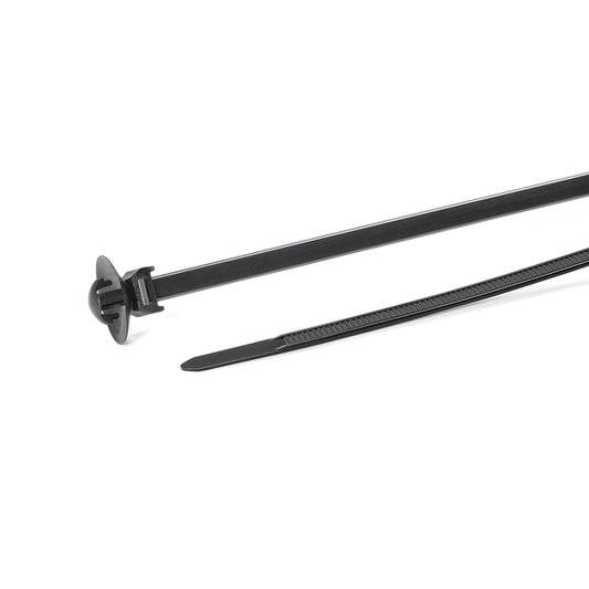 Hellermann Tyton 126-00081 1-Piece Cable Tie with Arrowhead Mount, 6"L, 50lb Tensile Strength, 6.5mm Round Hole, PA66HS Black, 500/pkg
