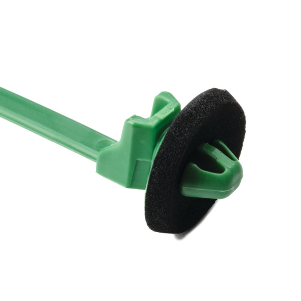 Hellermann Tyton 126-03100 1-Piece Cable Tie with Arrowhead Mount with Seal, 6.3" Long, 50lb Tensile, PA66HS, Green, 500/bg