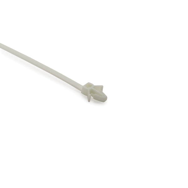 Hellermann Tyton 126-00069 1-Piece Cable Tie with Arrowhead Mount with Wings, 6"L, 50lb, 0.24 - 0.26" Hole Dia, PA66, Natural, 500/bg