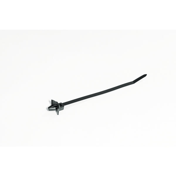 Hellermann Tyton 126-02204 1-Piece Cable Tie with Arrowhead Mount with Wings, 5.3"L, 50lb, 0.24 - 026" Hole Dia, PA66HIRHS, Black, 500/bg