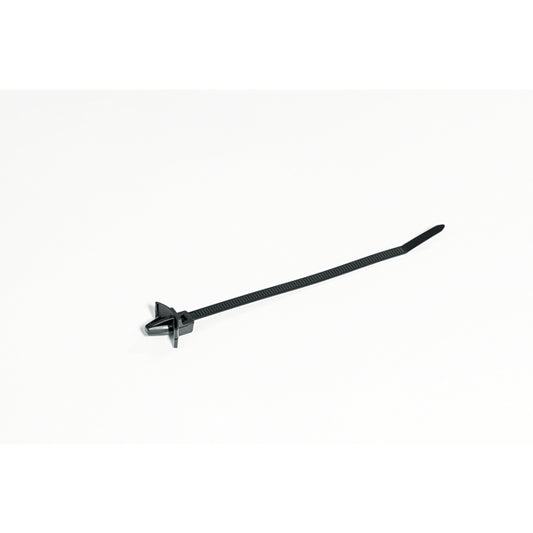 Hellermann Tyton 126-02204 1-Piece Cable Tie with Arrowhead Mount with Wings, 5.3"L, 50lb, 0.24 - 026" Hole Dia, PA66HIRHS, Black, 500/bg