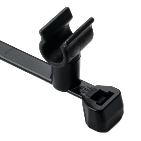 Hellermann Tyton 156-01516 Wire and Swivel Clip Tie, 50lb, Diameter 0.18 - 0.20", 6.0" Long, PA66HS, Black, 500/pkg